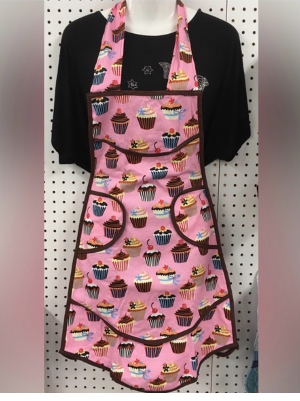 Cupcake Print Pink Women's Apron - Cute Kitchen Accessory